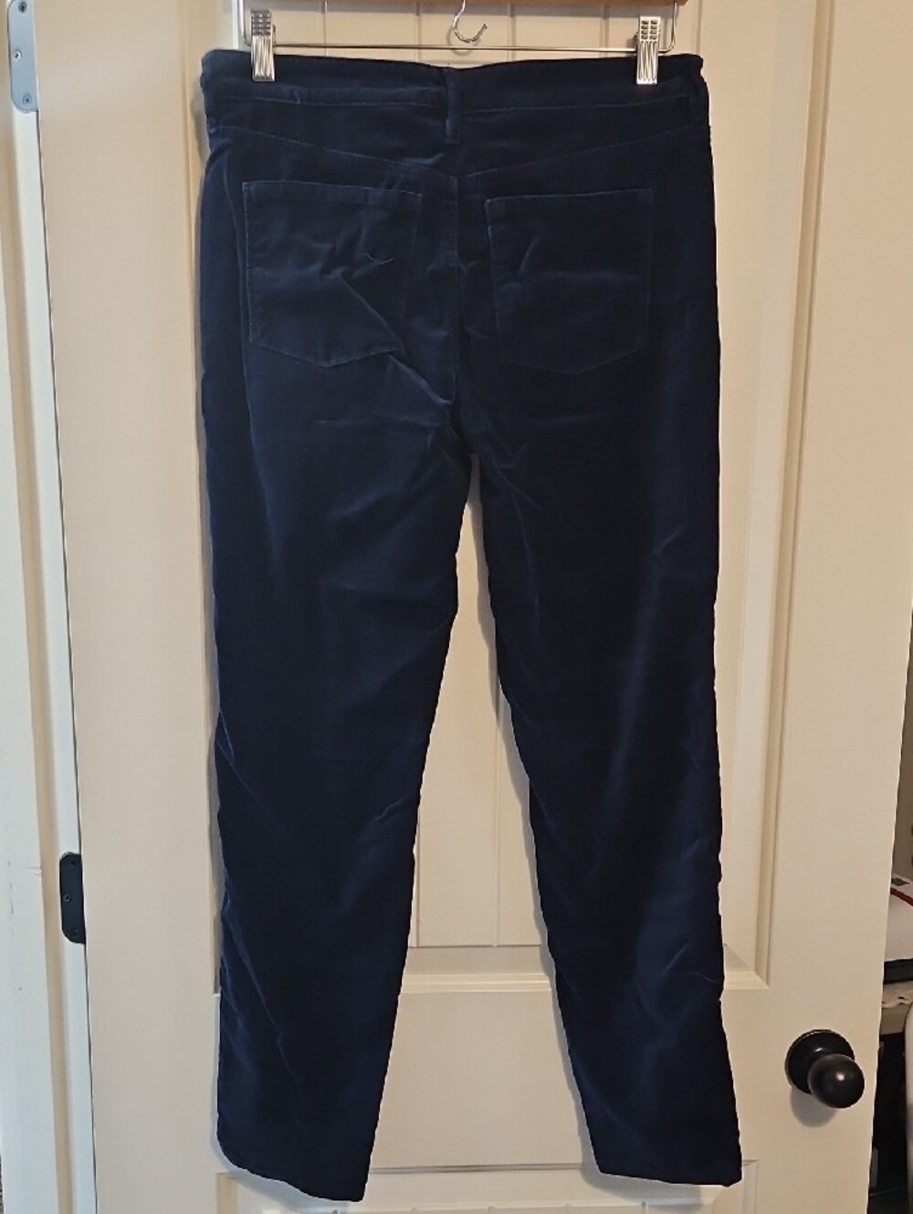 Well Worn Navy Straight Leg Velvet Pants - Picture 2 of 4